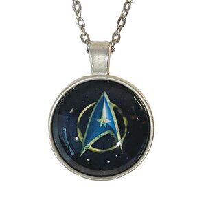 NWOT Star Trek Necklace | Starfleet Command Insignia | Glass Dome Pendant